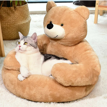 Cute Bear Hug Design Warm Pet Nest Bed