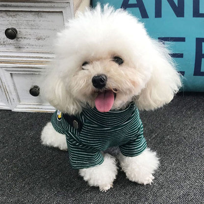 Dog Backpack Striped T-Shirt Pet Clothing