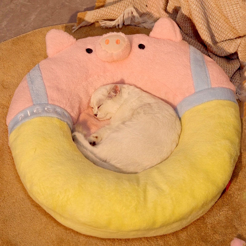 Creative Pig and Sheep Donut Cat Bed