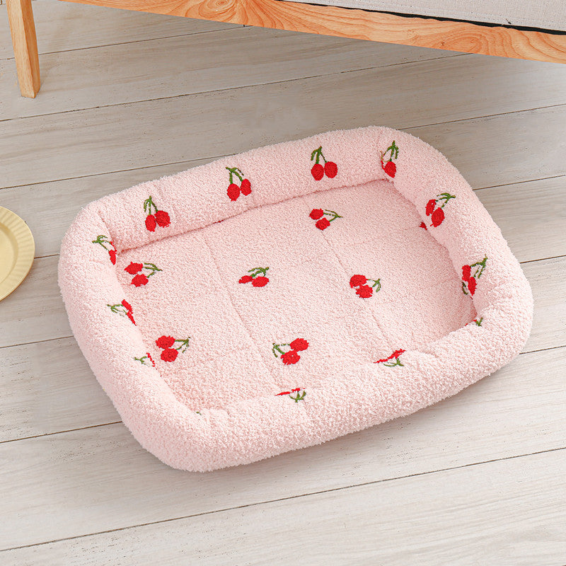 Adjustable Floral Printed Round Cat Bed