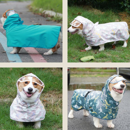 Adjustable Dog Raincoat with Clear Hooded