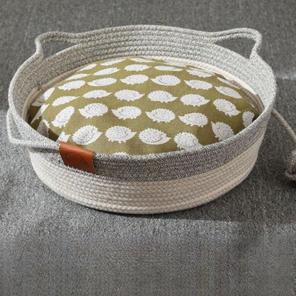 Basket Cotton Rope Woven Cat Bed