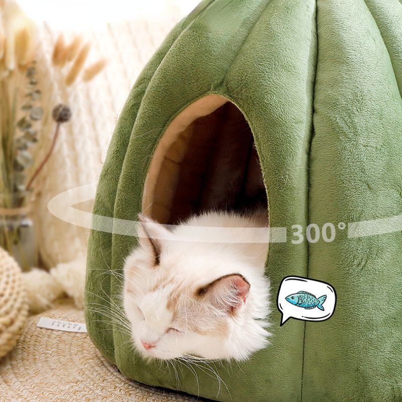 Pumpkin Cat Cave Bed