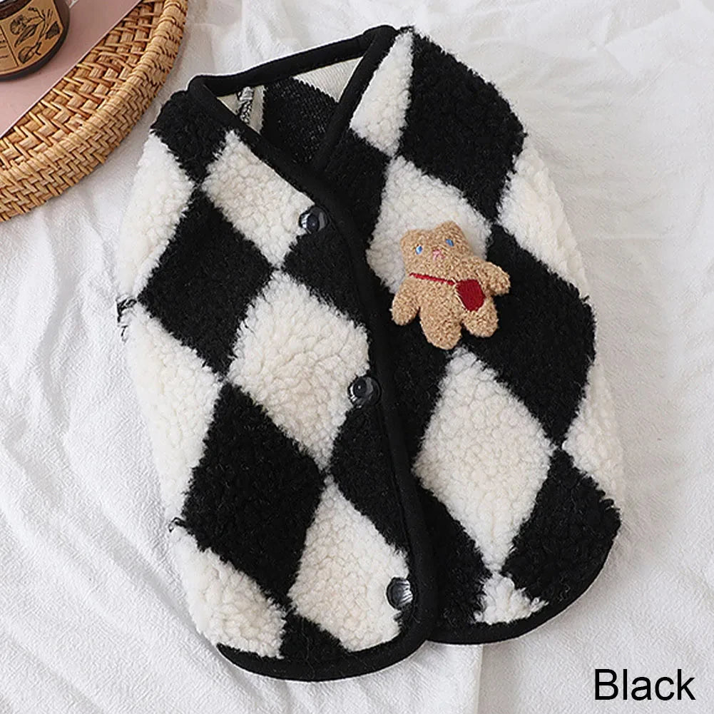 Winter Fashion Plaid Fleece Pet Vest