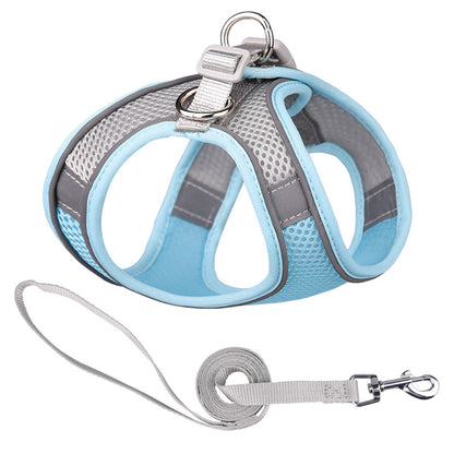 One-Piece Breathable Harness and Leash Set