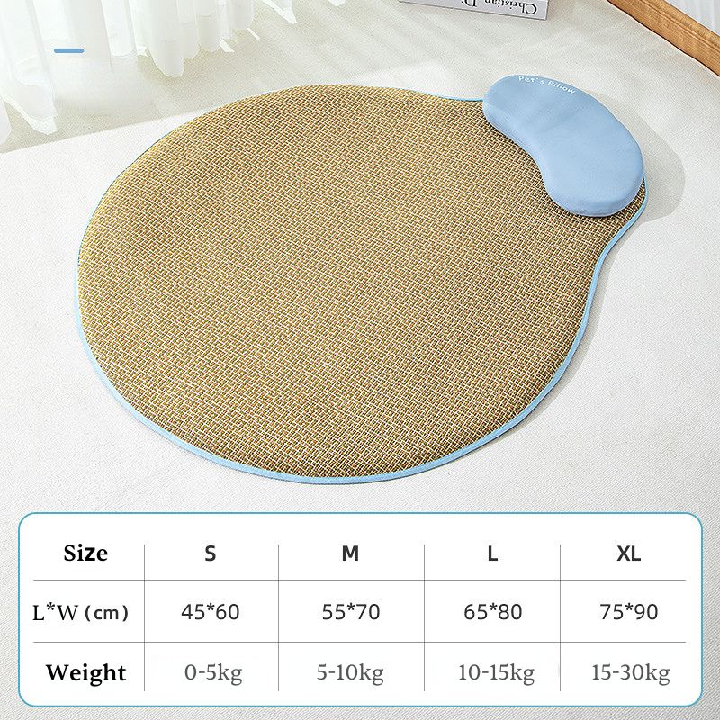 Crescent Neck Support Rattan Pet Cooling Mat