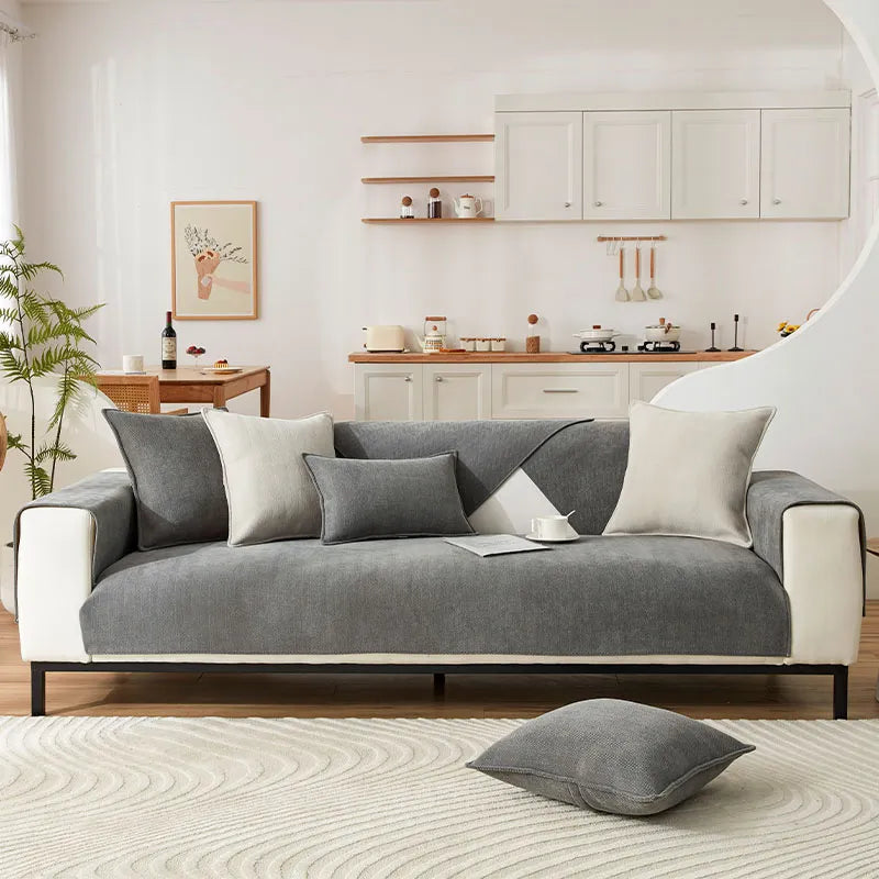 Chenille Fabric Furniture Protector Sofa Cover