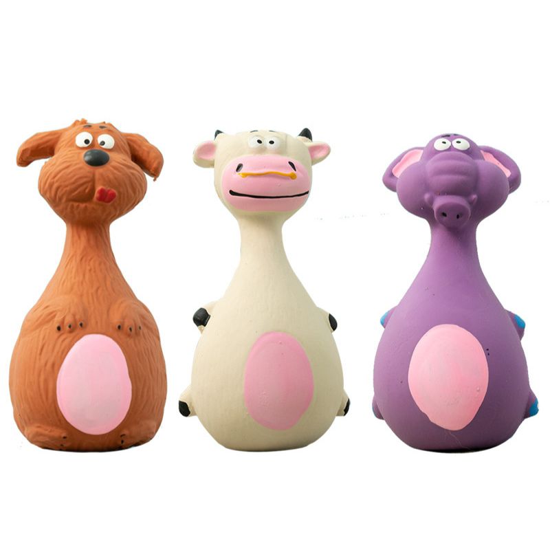 Squeaky Cartoon Animal Chew Dog Toy