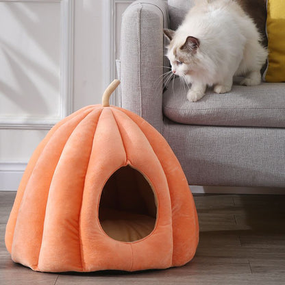 Pumpkin Cat Cave Bed