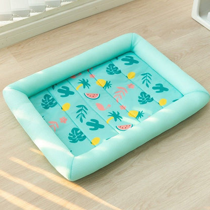 Self-cooling Summer Pet Bed with Air Mesh Bolster
