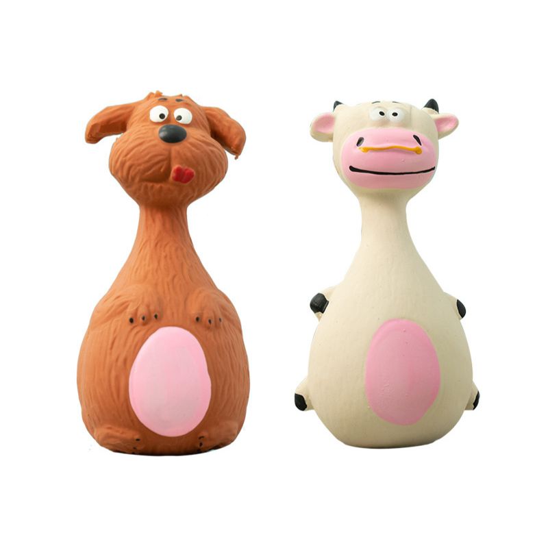 Squeaky Cartoon Animal Chew Dog Toy