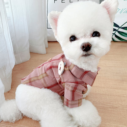 Gentleman Plaid Summer Dog Shirt