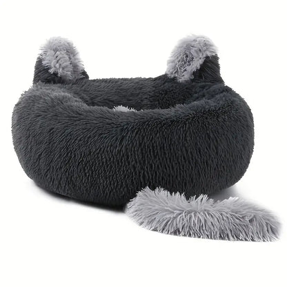 Self-Warming Round Plush Pet Bed