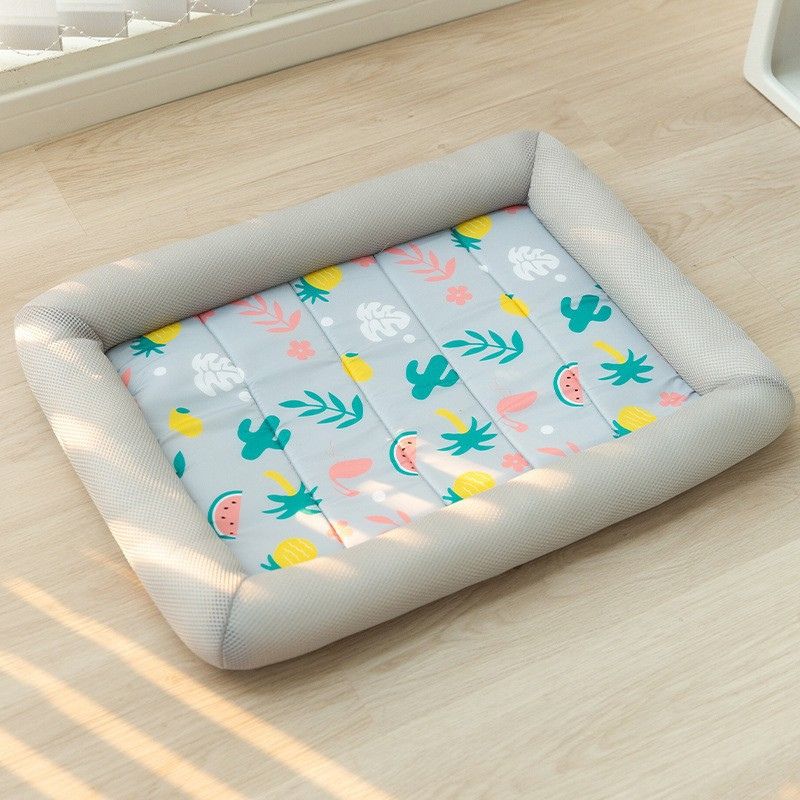 Self-cooling Summer Pet Bed with Air Mesh Bolster