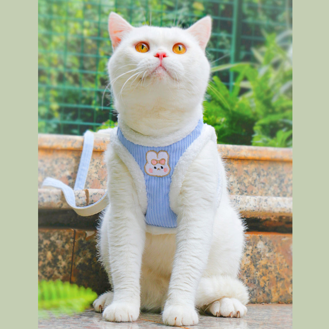 Cute Furry Winter Harness for Small Pet