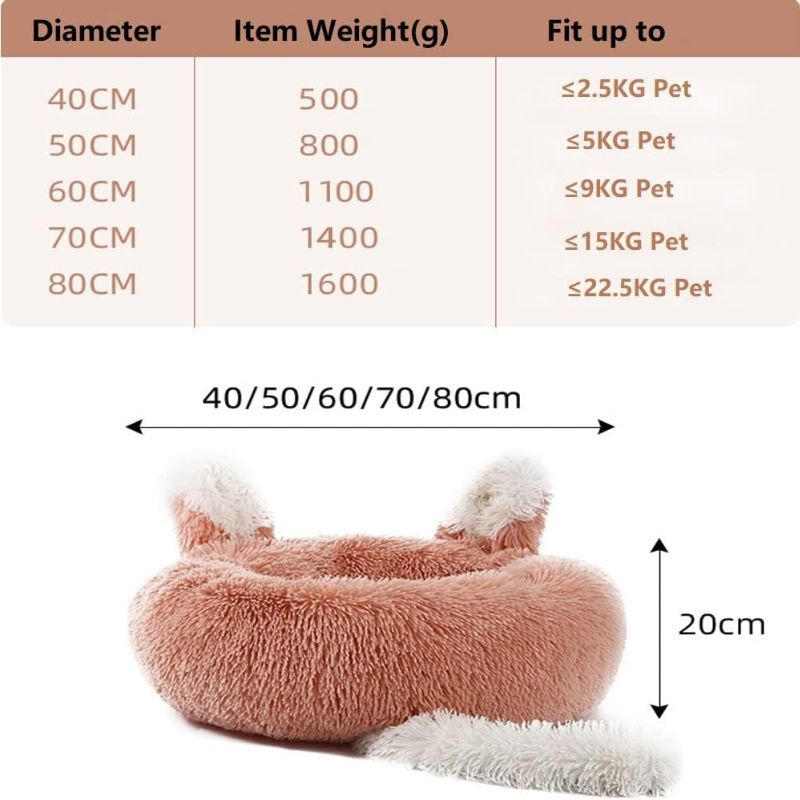 Self-Warming Round Plush Pet Bed