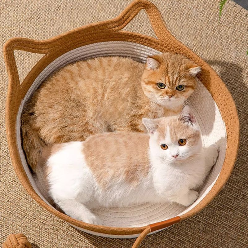 Basket Cotton Rope Woven Cat Bed