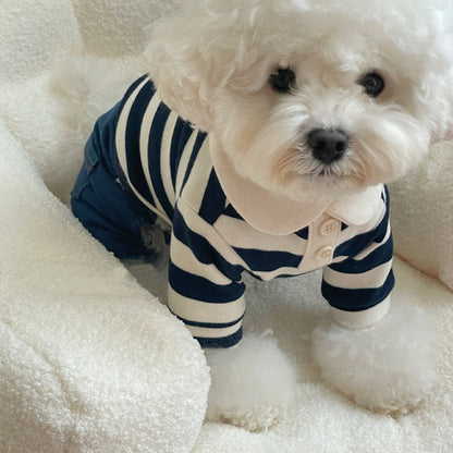 Cute Casual Striped Polo Shirts for Pets