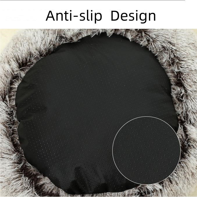 Round Plush  Semi-Enclosed Pet Bed