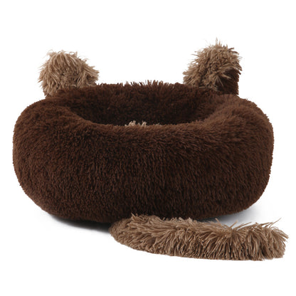 Self-Warming Round Plush Pet Bed