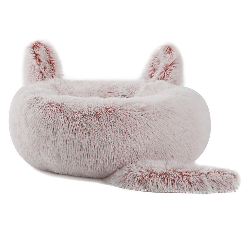 Self-Warming Round Plush Pet Bed