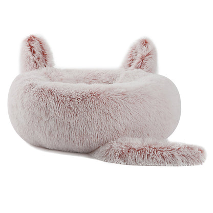 Self-Warming Round Plush Pet Bed