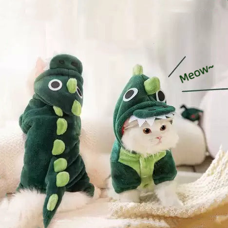 Flannel Dinosaur-shaped Pet Clothes