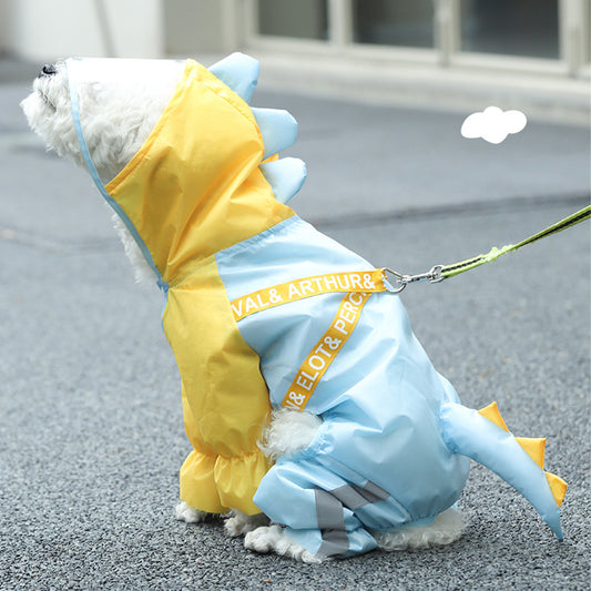 Cute Dinosaur Raincoat for Small Dog