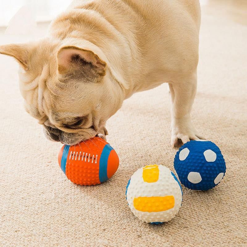 Squeaky Latex Durable Sports Ball Dog Toy