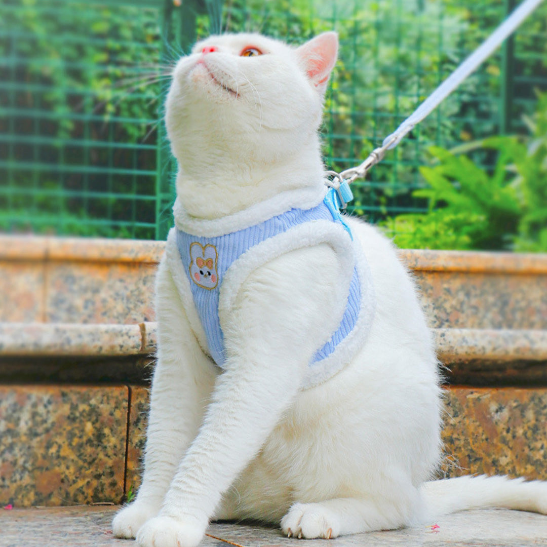 Cute Furry Winter Harness for Small Pet