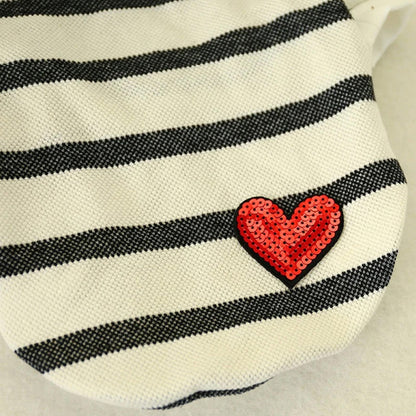 Sequin Heart Cotton Striped Dog T-Shirt