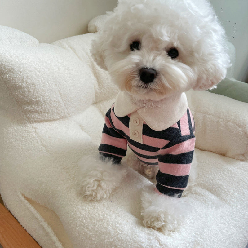 Cute Casual Striped Polo Shirts for Pets