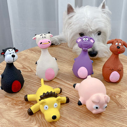 Squeaky Cartoon Animal Chew Dog Toy