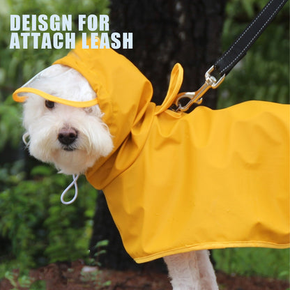 Adjustable Dog Raincoat with Clear Hooded