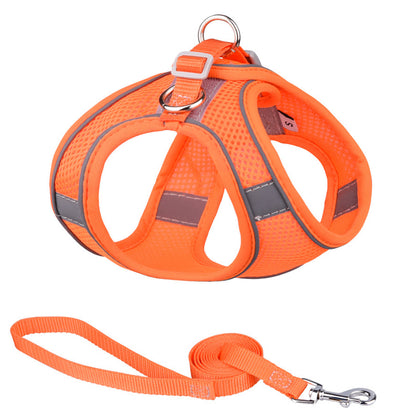 One-Piece Breathable Harness and Leash Set