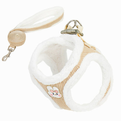 Cute Furry Winter Harness for Small Pet