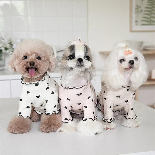 Summer Heart Shaped Ruffles Cute Pet Clothes