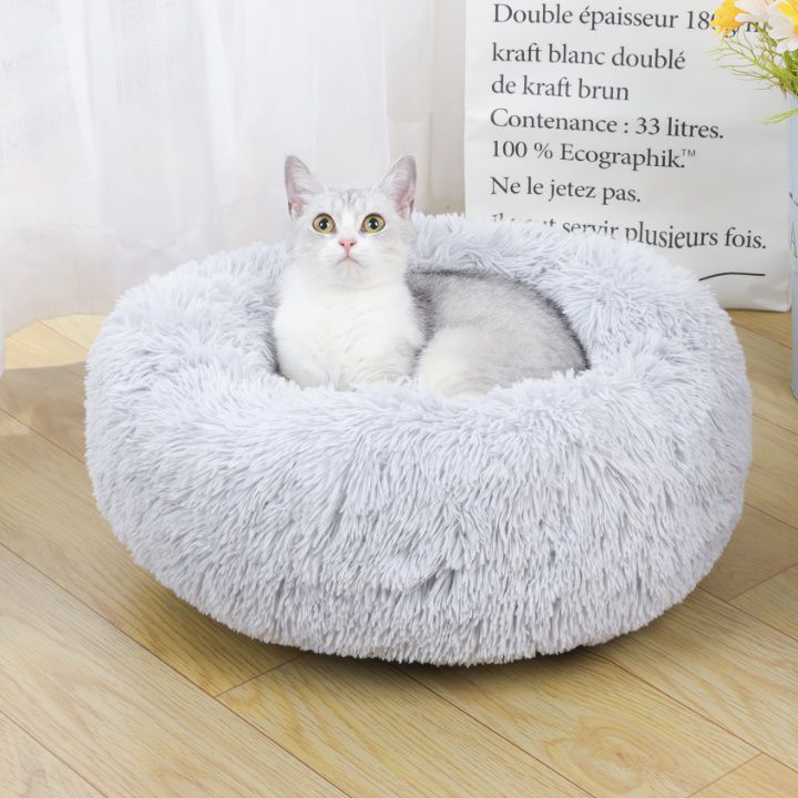 Round Plush  Semi-Enclosed Pet Bed