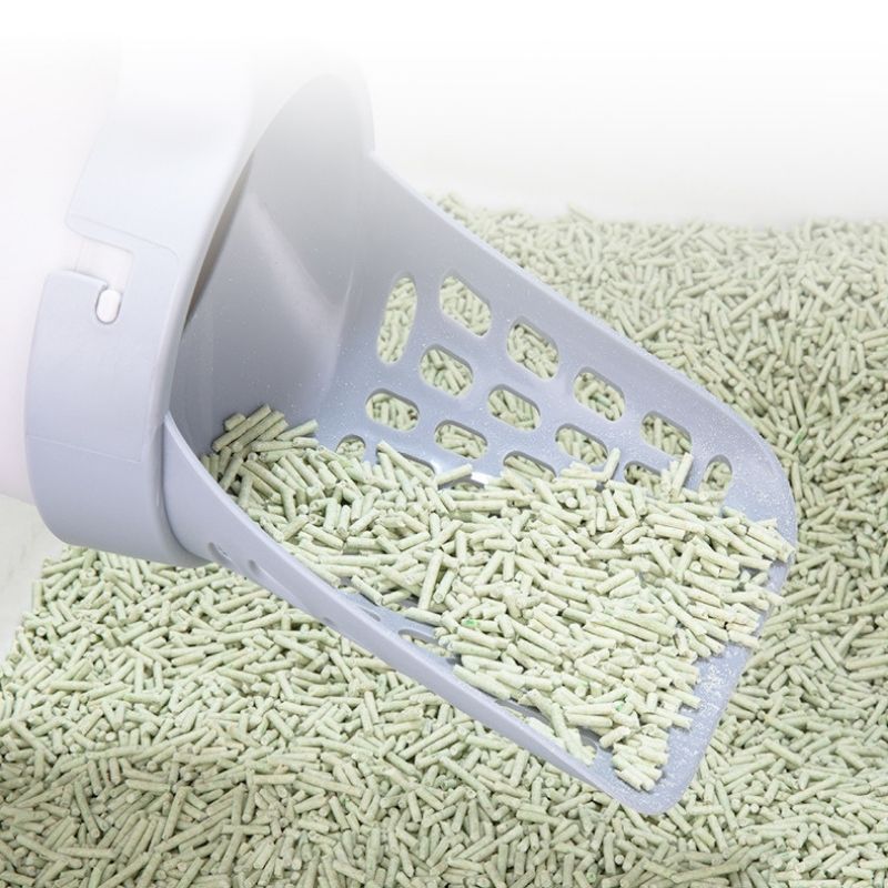 Integrated Cat Litter Shovel with Built-in Trash Can