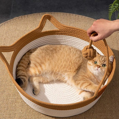 Basket Cotton Rope Woven Cat Bed