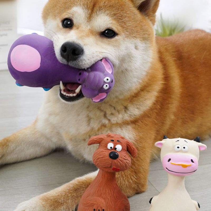 Squeaky Cartoon Animal Chew Dog Toy