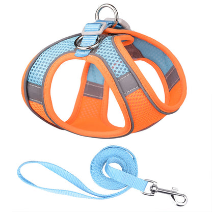 One-Piece Breathable Harness and Leash Set
