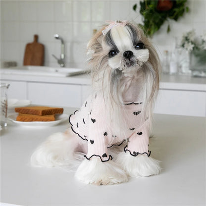 Summer Heart Shaped Ruffles Cute Pet Clothes