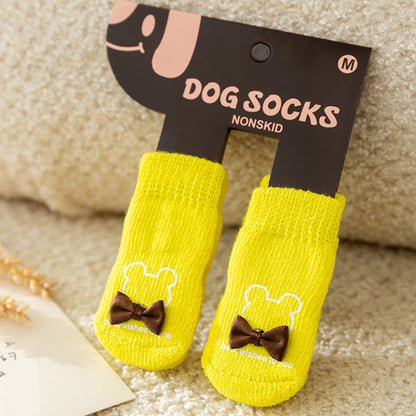 Cute Non-slip Knitted Dog Socks