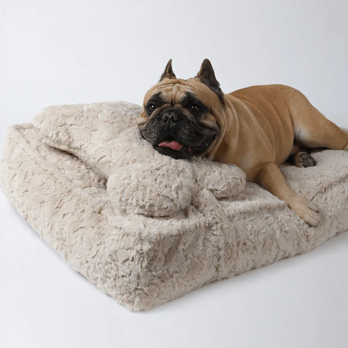 Rabbit Fur Comfort Calming Dog Bed