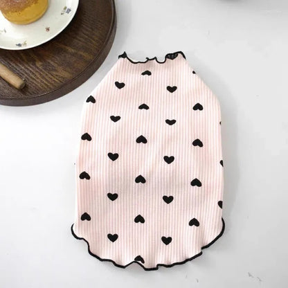 Summer Heart Shaped Ruffles Cute Pet Clothes