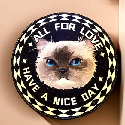 Custom Pet Portrait Round Rug