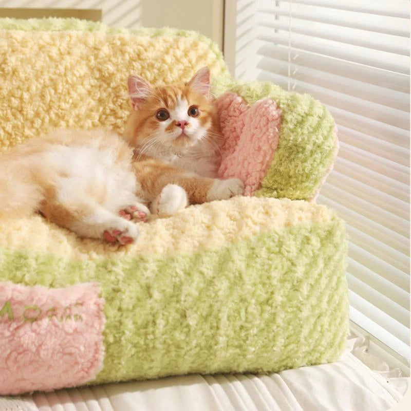 Sweet Cake Colour Lambswool Pet Sofa