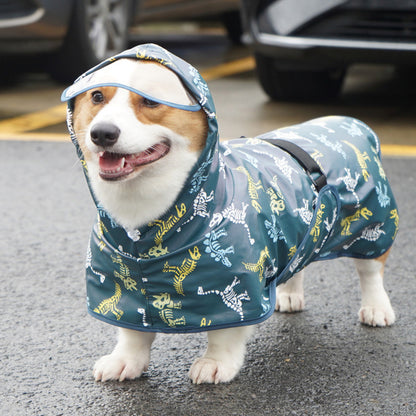 Adjustable Dog Raincoat with Clear Hooded