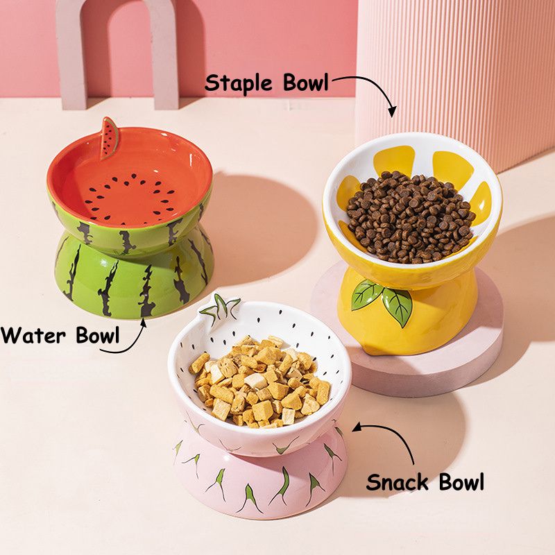 Fruit-Themed Pet Ceramic Bowl